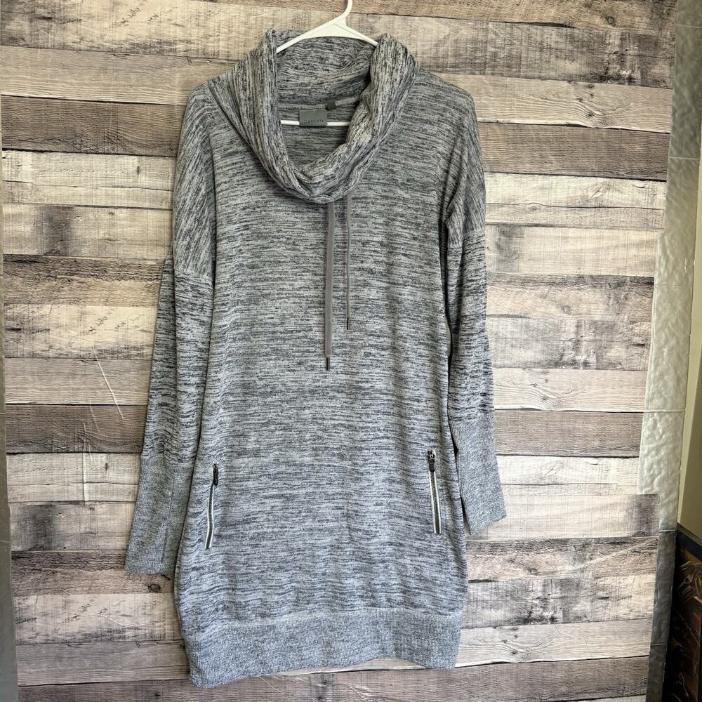 Athleta Cowl Neck Sweater Dress Gray Long Sleeve Stretch Women's Small Tall
